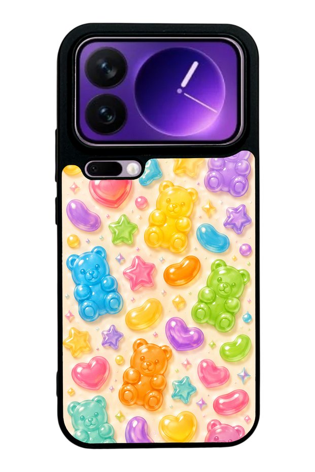 Xiaomi 17 Pro Max Glossy Phone Case with Sweet Bear Jelly Design