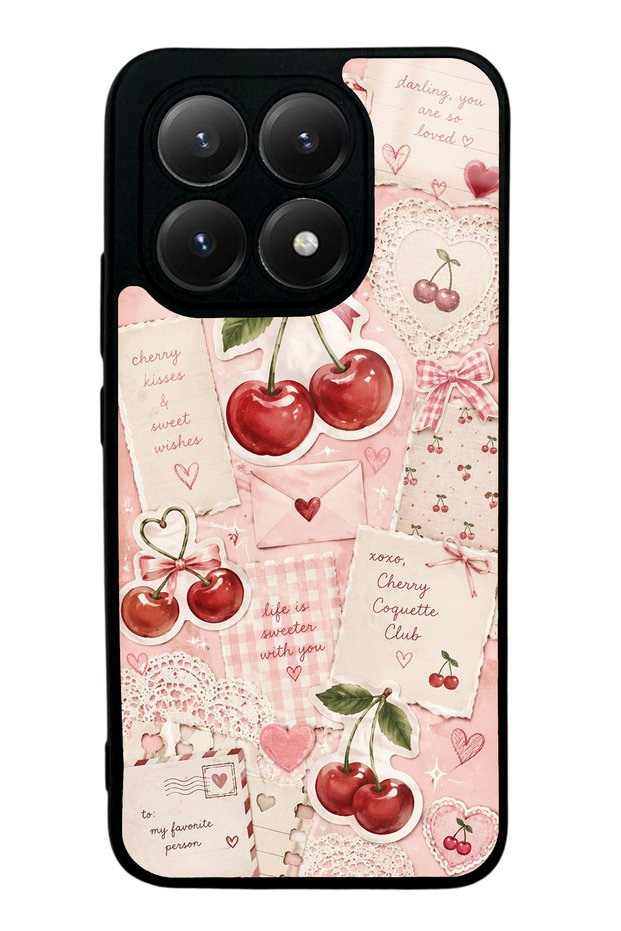 Xiaomi Mi 15t Glossy Phone Case with Cherry Love Letters Design