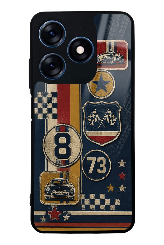 Tecno Spark 10 Old School Racing Design Glossy Phone Case
