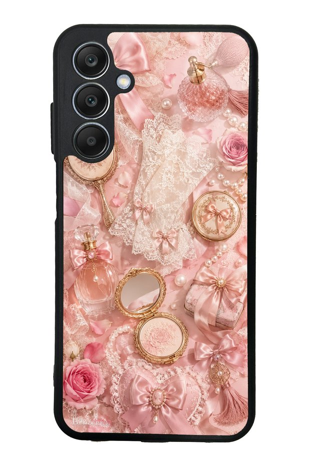 Samsung A25 Glossy Phone Case with Vintage Rose Vanity Design