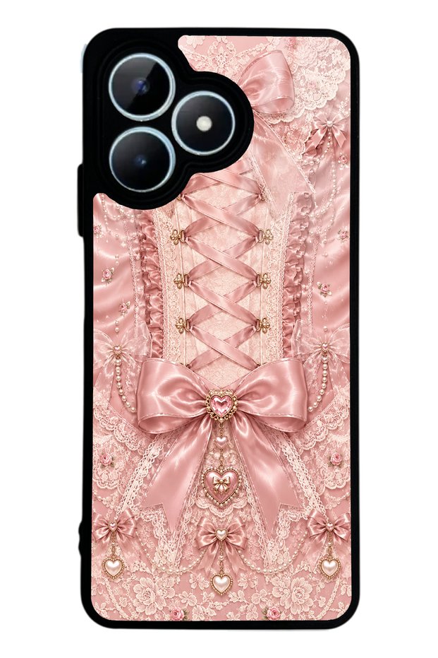 Realme Note 50 Pink Corset Coquette Design Glossy Phone Case