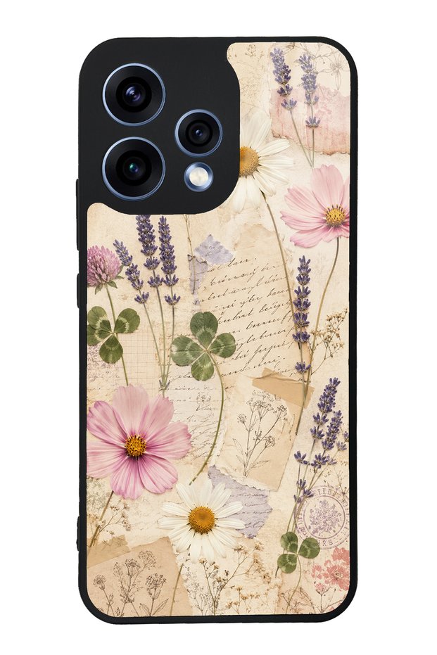 Oppo Reno 15 Glossy Phone Case with Wildflower Letters Design