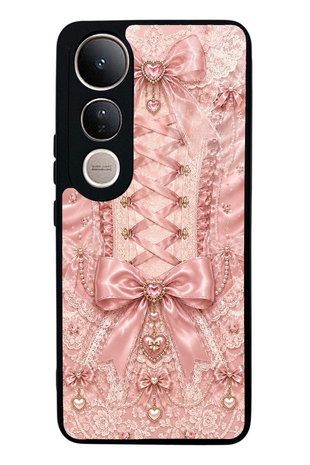 Vivo V50 Lite Pink Corset Coquette Design Glossy Phone Case