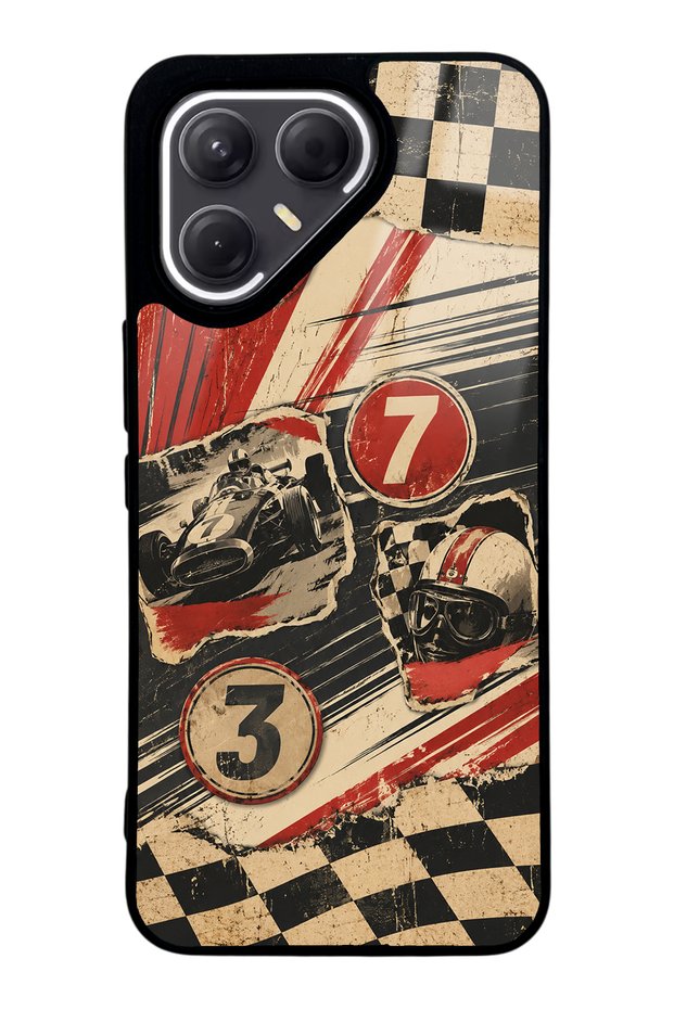 Tecno Pova 7 Pro Retro Racing No. 7 Design Glossy Phone Cases