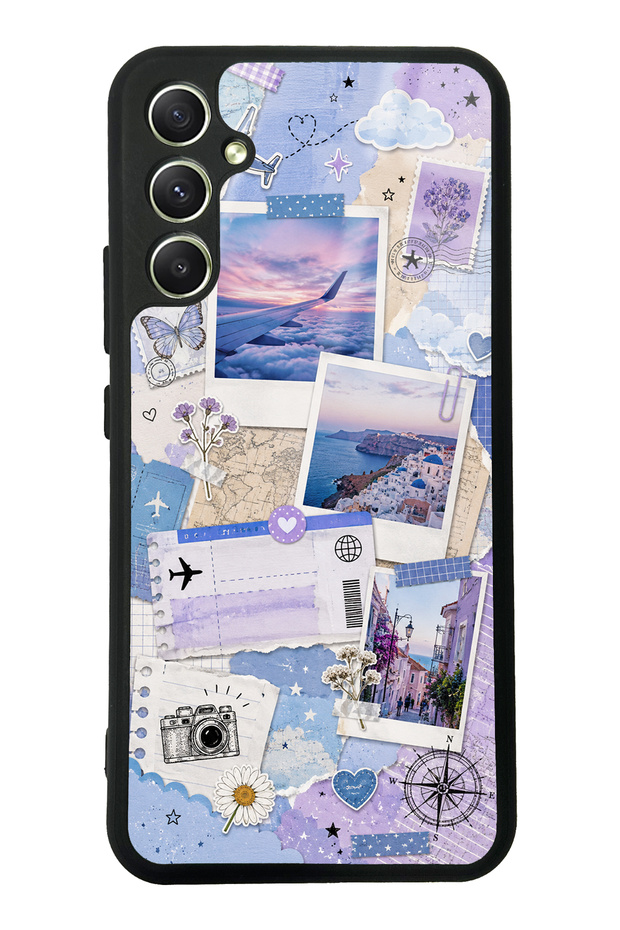 Samsung A34 Pastel Travel Diary Design Glossy Phone Case