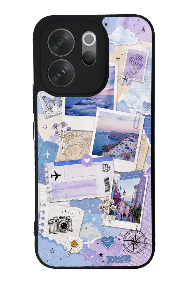 Vivo V70 Pastel Travel Diary Design Glossy Phone Case