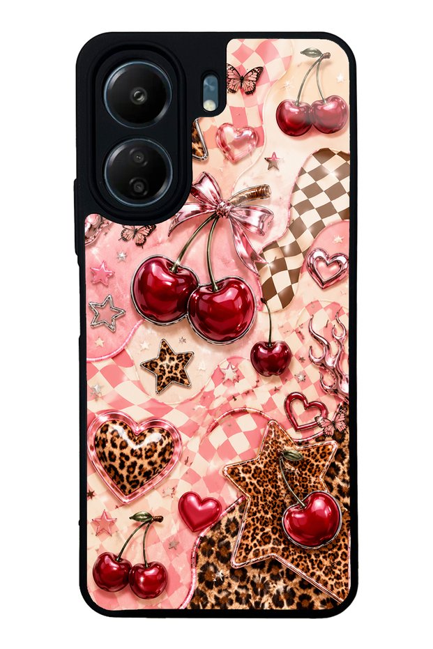 Xiaomi Redmi 13C Glossy Phone Case with Cherry Rebel Pop Design