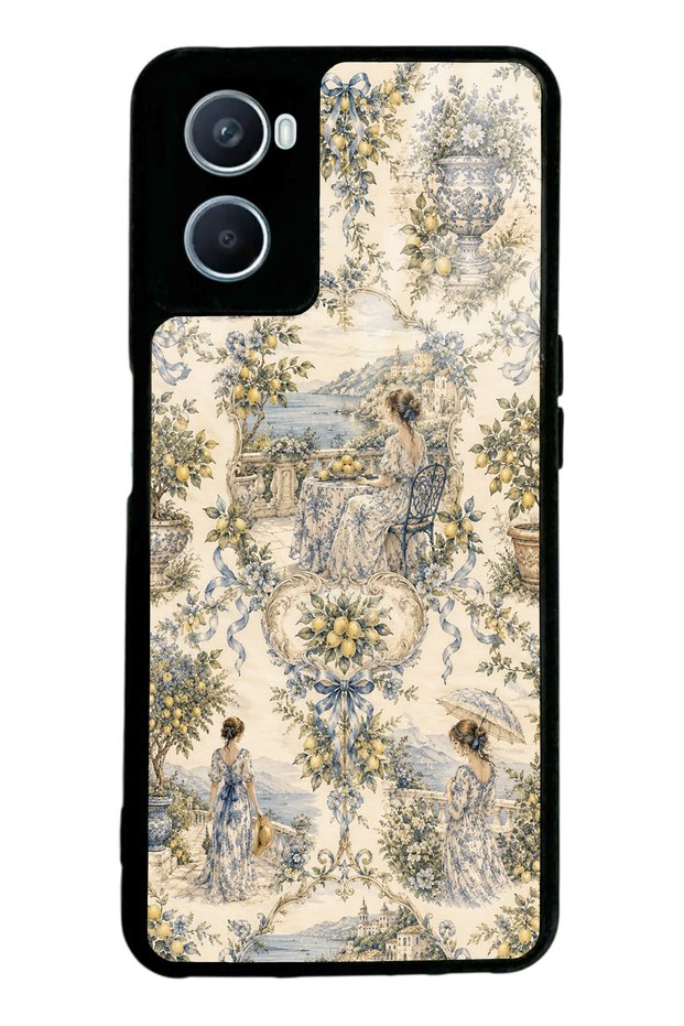 حافظة هاتف لامعة بتصميم Positano Toile لهاتف Oppo A96