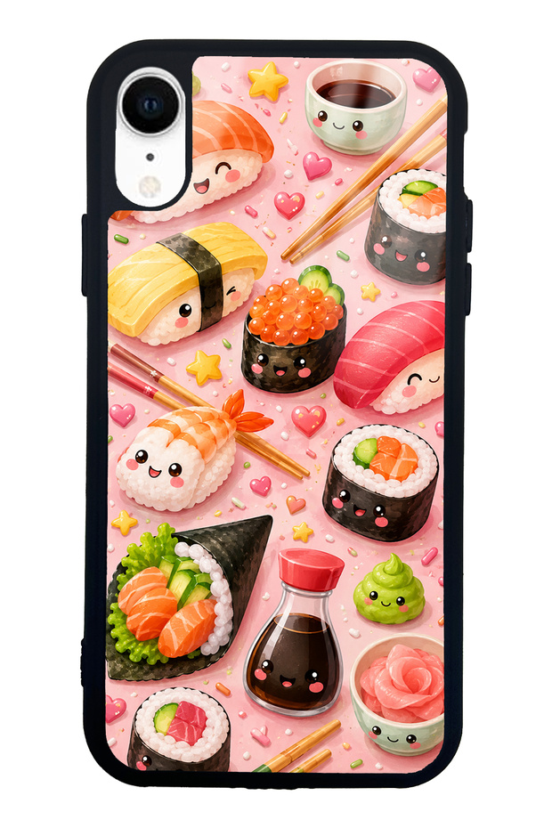 iPhone Xr Sushi Love Club Design Glossy Phone Case