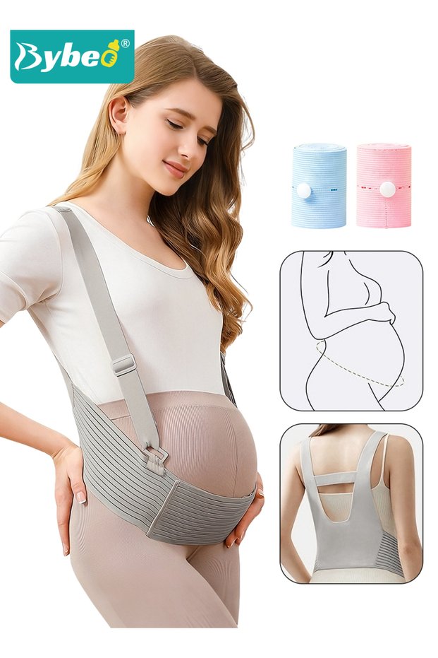 Maternity Belly Belt+ Monitoring Belt Set, Breathable and Adjustable Pregnancy Belly Support Band, Lightweight Back Support Belly Bands for Pregnant Women, Provides Relief from Abdomen Pelvic Waist Ba