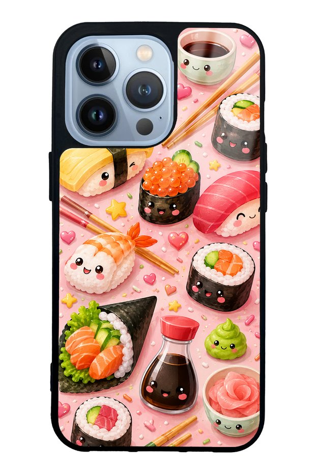 iPhone 13 Pro Sushi Love Club Design Glossy Phone Case