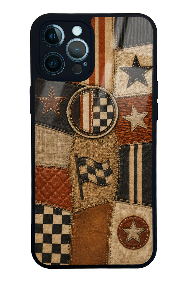 iPhone 12 Pro Max Racing Leather Club Design Glossy Phone Case