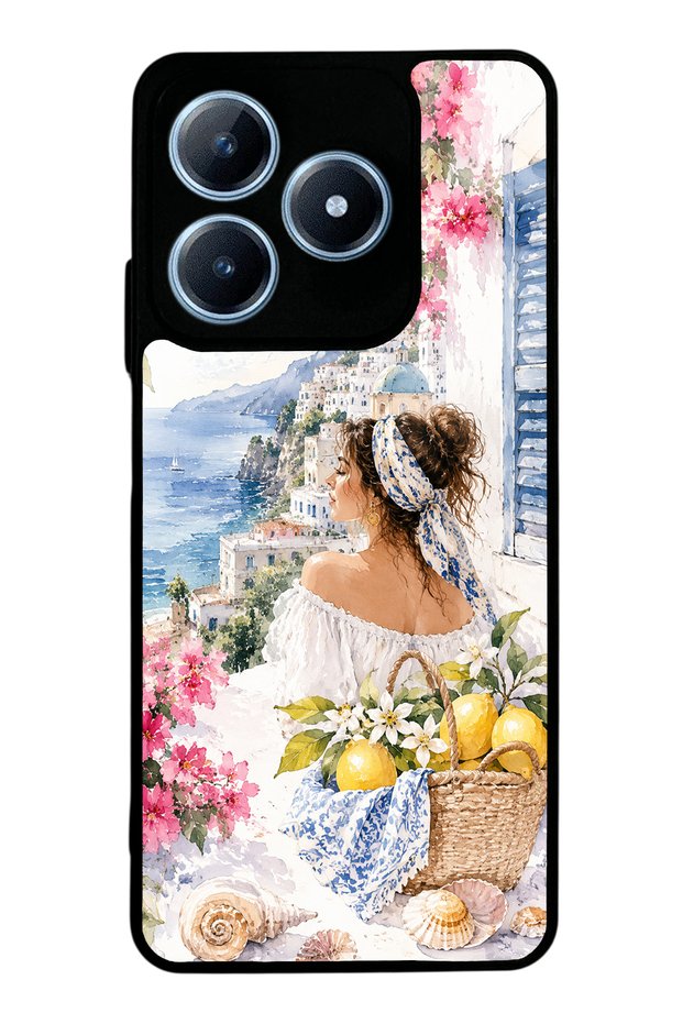 Realme C63 Glossy Phone Case with Positano Blue Design