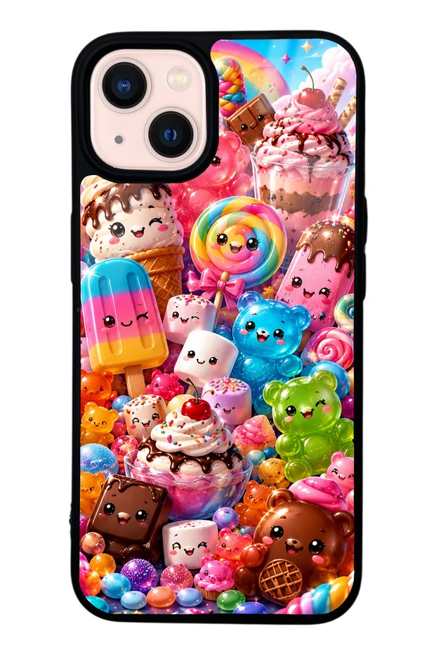 iPhone 13 Kawaii Candy Party Design Glossy Phone Case