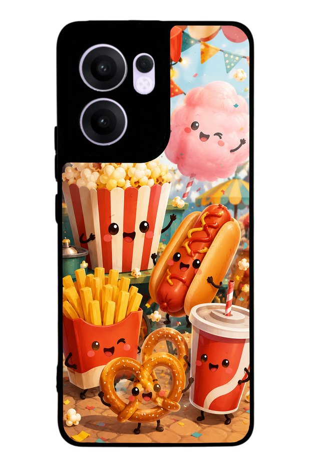 Oppo Reno 13F Fun Food Party Design Glossy Phone Case