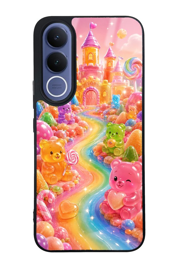 Vivo V70 Fe Jelly Bear Castle Design Glossy Phone Case