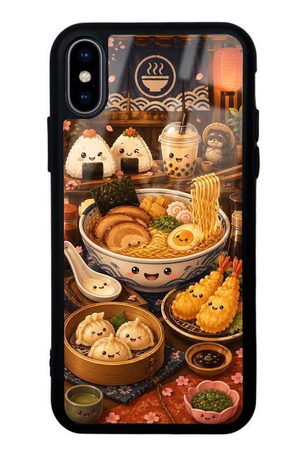 iPhone X Ramen Bento Club Design Glossy Phone Case