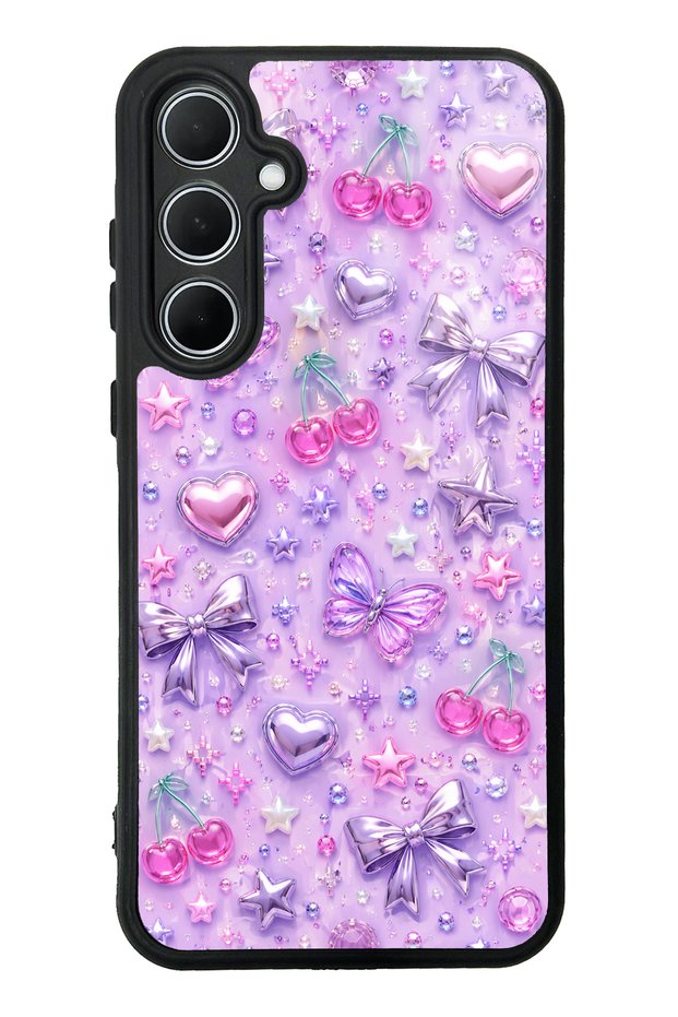 حافظة هاتف سامسونج A35 لامعة بتصميم Lilac Charm Pop