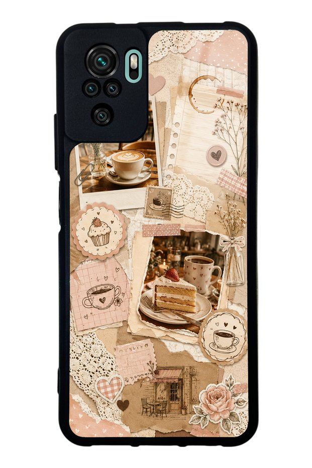 Xiaomi Redmi Note 10 Glossy Phone Case with Café Love Letters Design