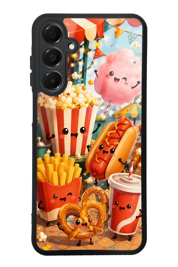 Samsung A16 Fun Food Party Design Glossy Phone Case