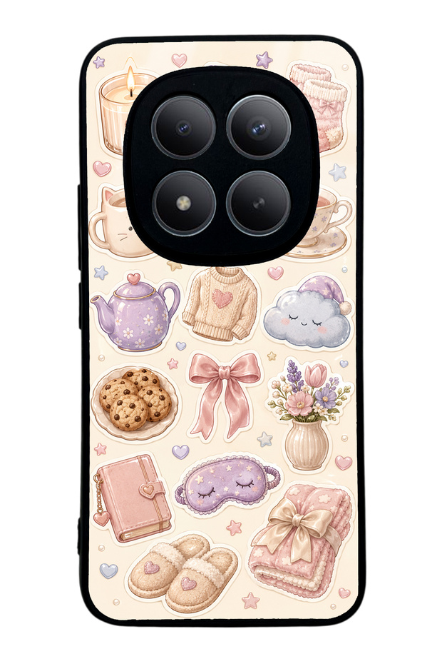 Xiaomi Redmi Note 15 Pro Plus Glossy Phone Case with Pastel Sleepover Design