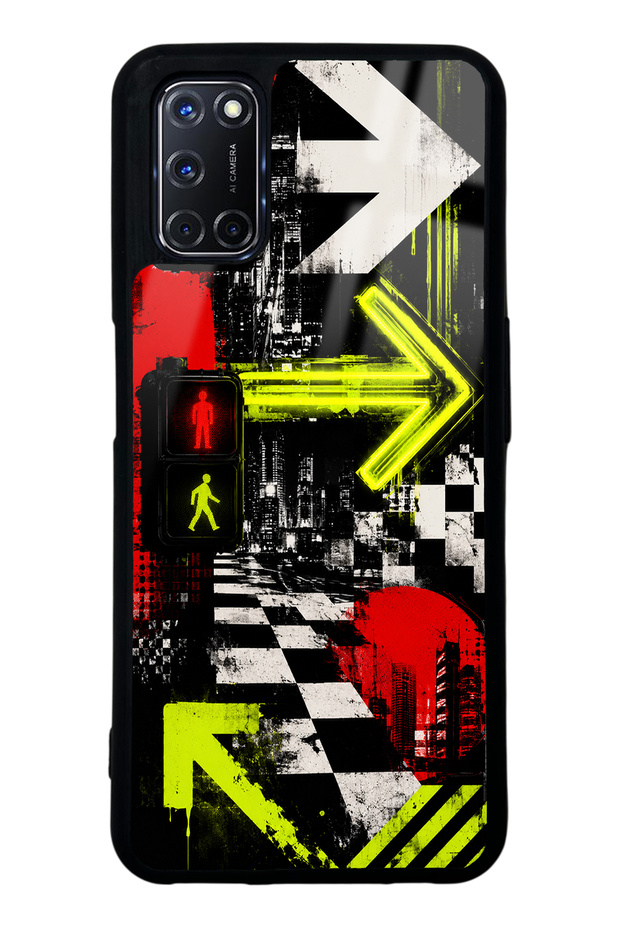 Oppo A52 Glossy Phone Case with Neon District Design