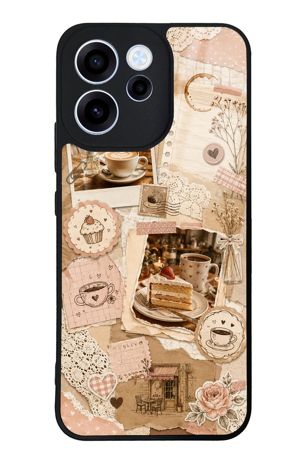 Oppo Reno 15F Glossy Phone Case with Café Love Letters Design