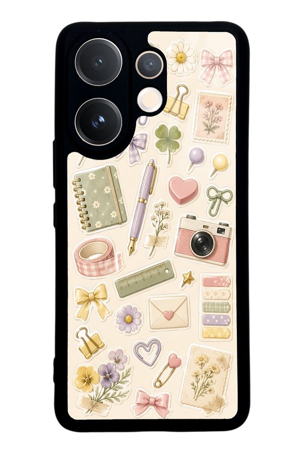 Vivo V60 Floral Study Notes Design Glossy Phone Case