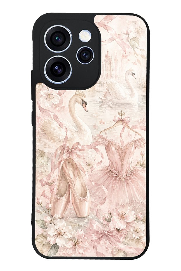 Oppo Reno 15 Pro Pink Swan Ballet Design Glossy Phone Case