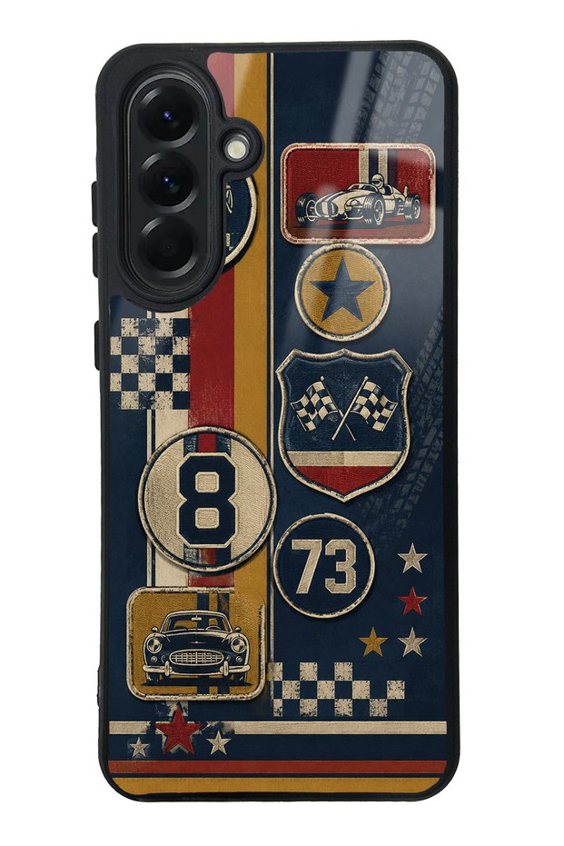 Samsung A56 Old School Racing Design Glossy Phone Case