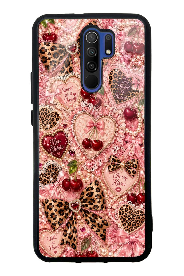 Xiaomi Redmi 9 Wild Cherry Coquette Design Glossy Phone Case