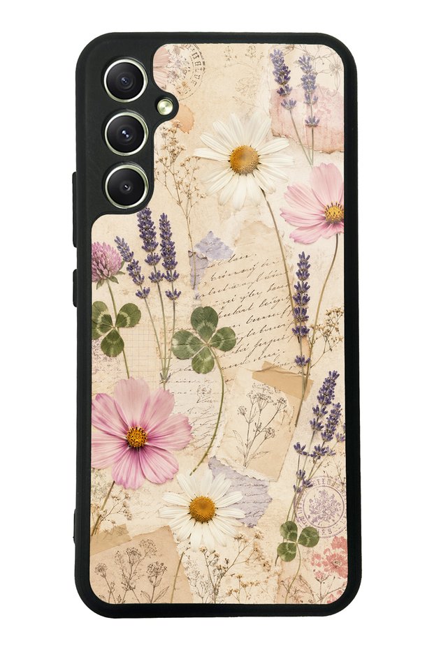 Samsung A34 Glossy Phone Case with Wildflower Letters Design