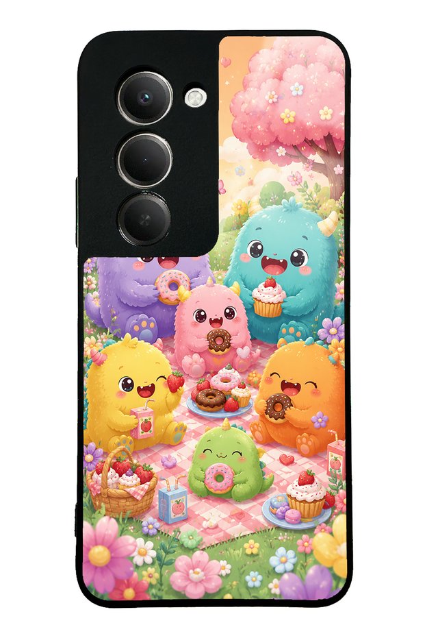 Xiaomi Redmi 15 Monster Picnic Party Design Glossy Phone Case