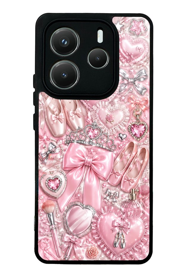 Xiaomi Redmi Note 14 5g Royal Pink Ballet Design Glossy Phone Case