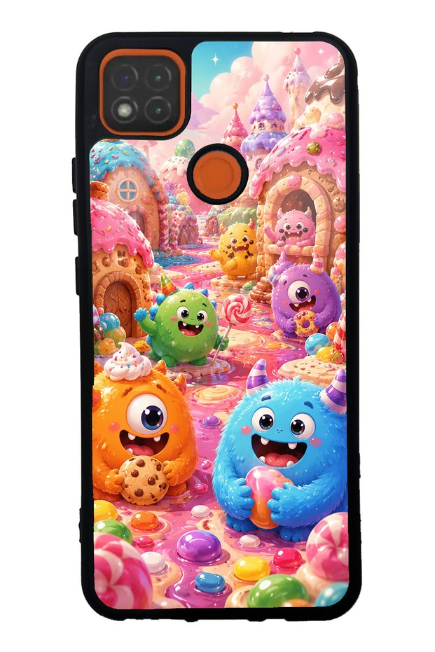 Xiaomi Redmi 9C Glossy Phone Case with Sugar Monster Town Design