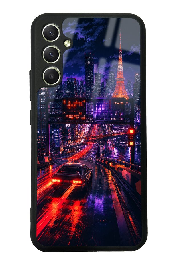 Samsung A34 Neon Tokyo Nights Design Glossy Phone Case