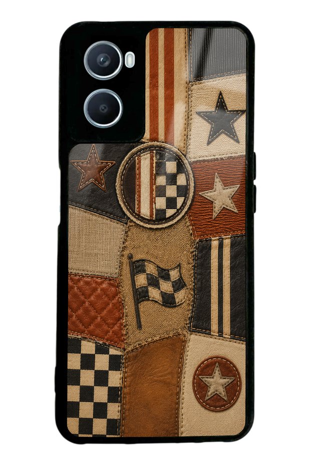 Oppo A96 Racing Leather Club Design Glossy Phone Case