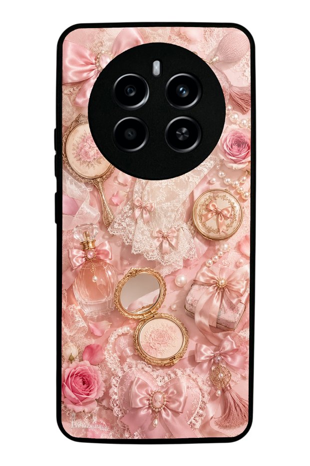 Realme 12 Pro Plus Glossy Phone Case with Vintage Rose Vanity Design