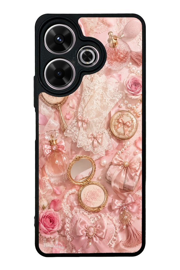 Xiaomi Redmi 13 4g Glossy Phone Case with Vintage Rose Vanity Design