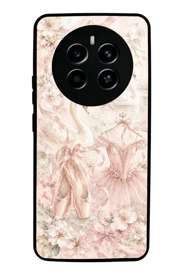 Realme 12 Pro Pink Swan Ballet Design Glossy Phone Case