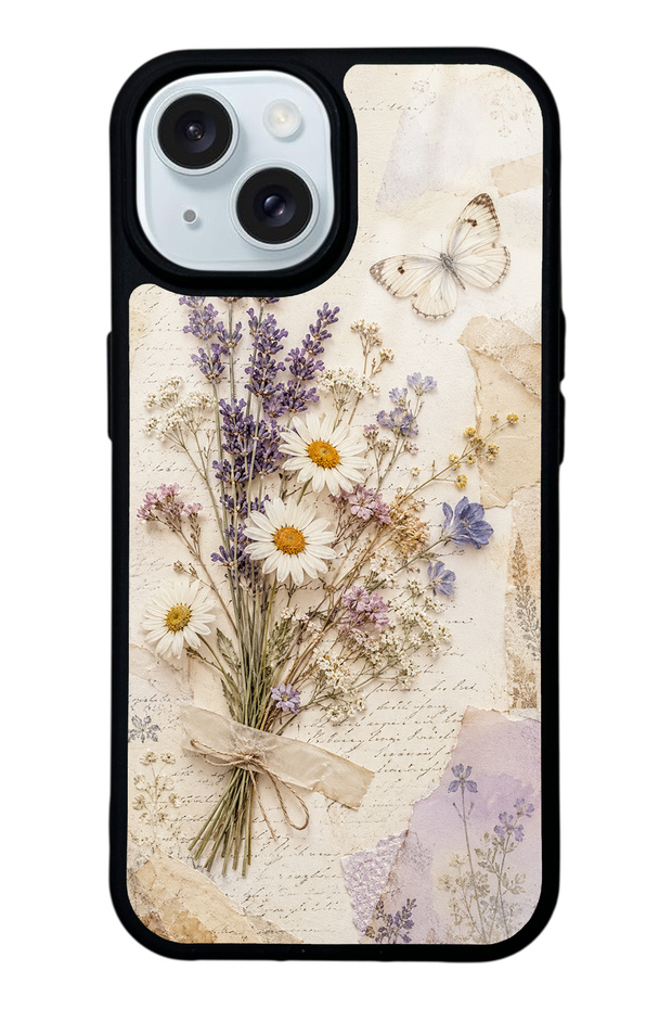 iPhone 15 Lavender Meadow Design Glossy Phone Case
