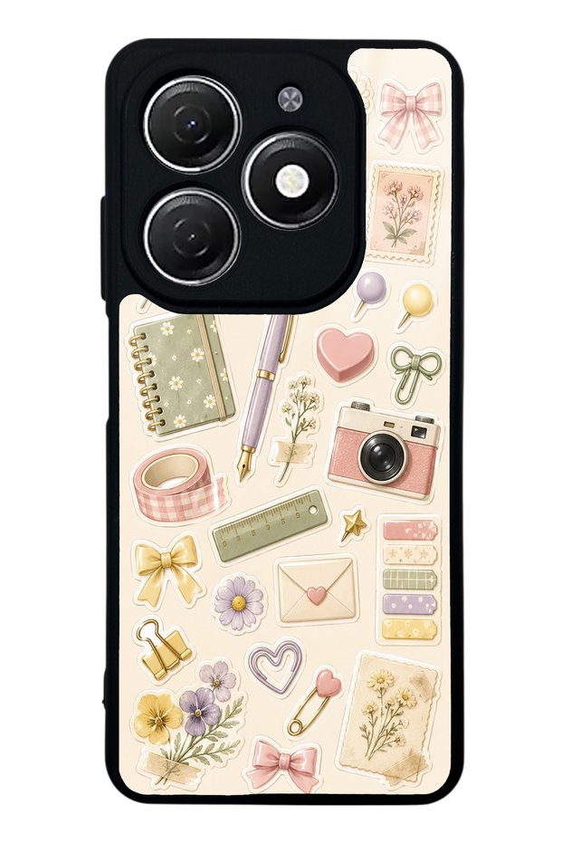 Tecno Spark 20 Floral Study Notes Design Glossy Phone Case