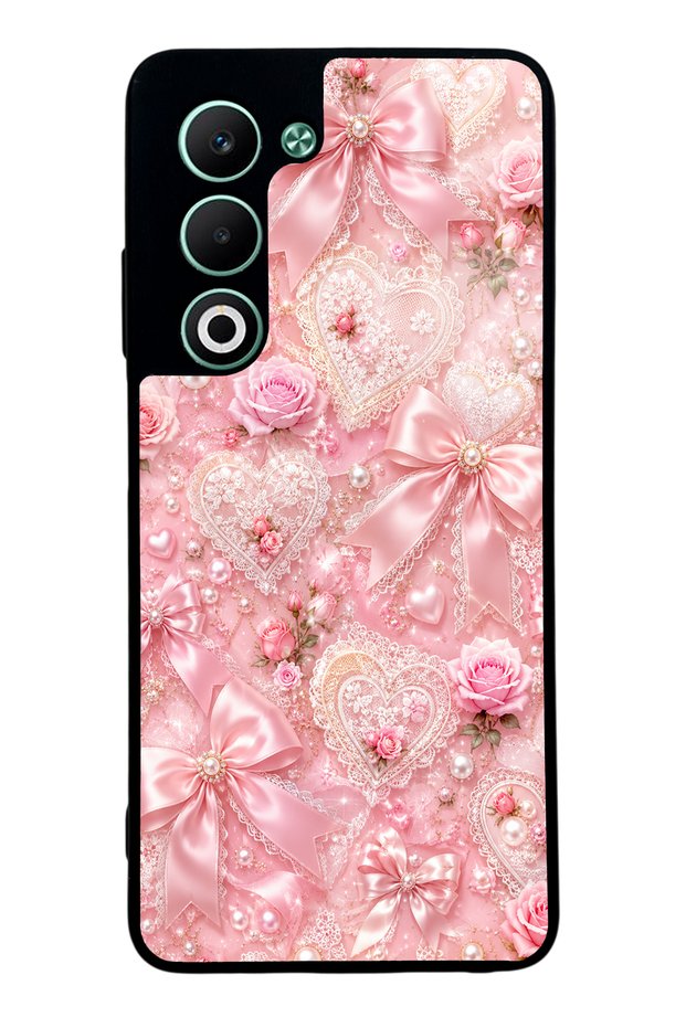 Oppo A5 Pink Lace Romance Design Glossy Phone Case