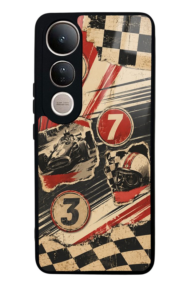 Vivo V50 Lite Retro Racing No. 7 Design Glossy Phone Cases