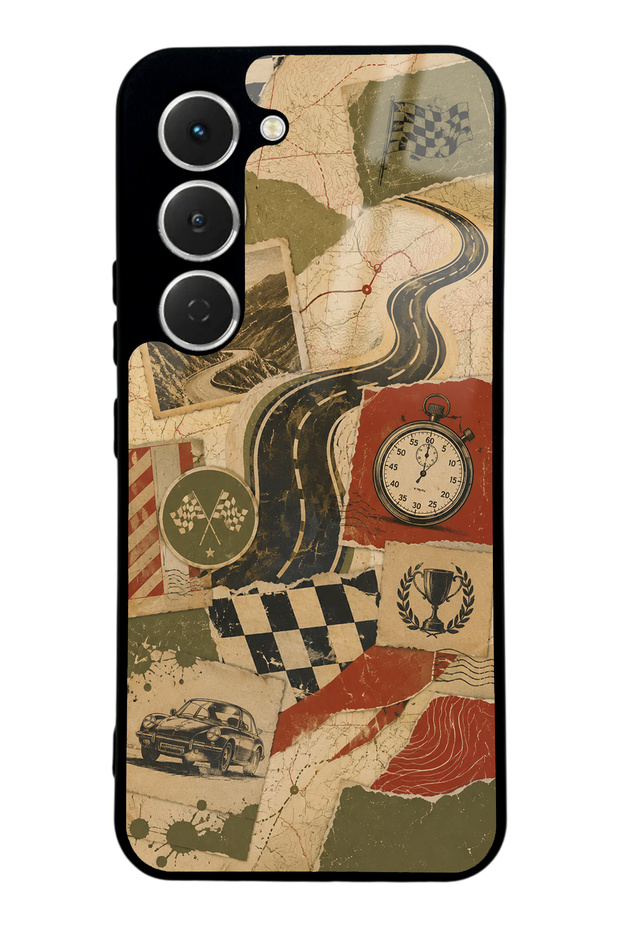 Tecno Spark 40 Pro Glossy Phone Case with Retro Road Racing Design