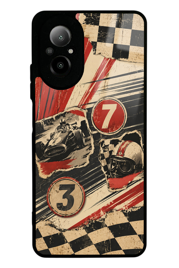 Realme 12 Lite Retro Racing No. 7 Design Glossy Phone Cases