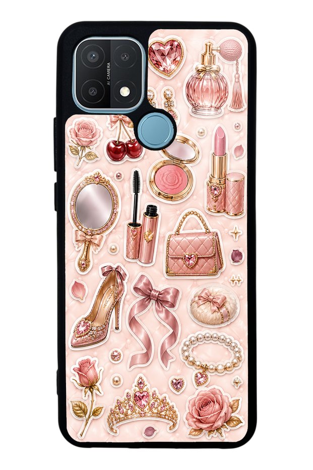 Oppo A15S Rose Gold Glam Design Glossy Phone Case