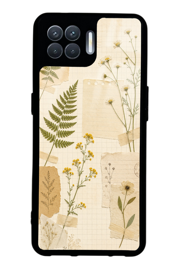 Oppo Reno 4 Lite Glossy Phone Case with Pressed Meadow Design