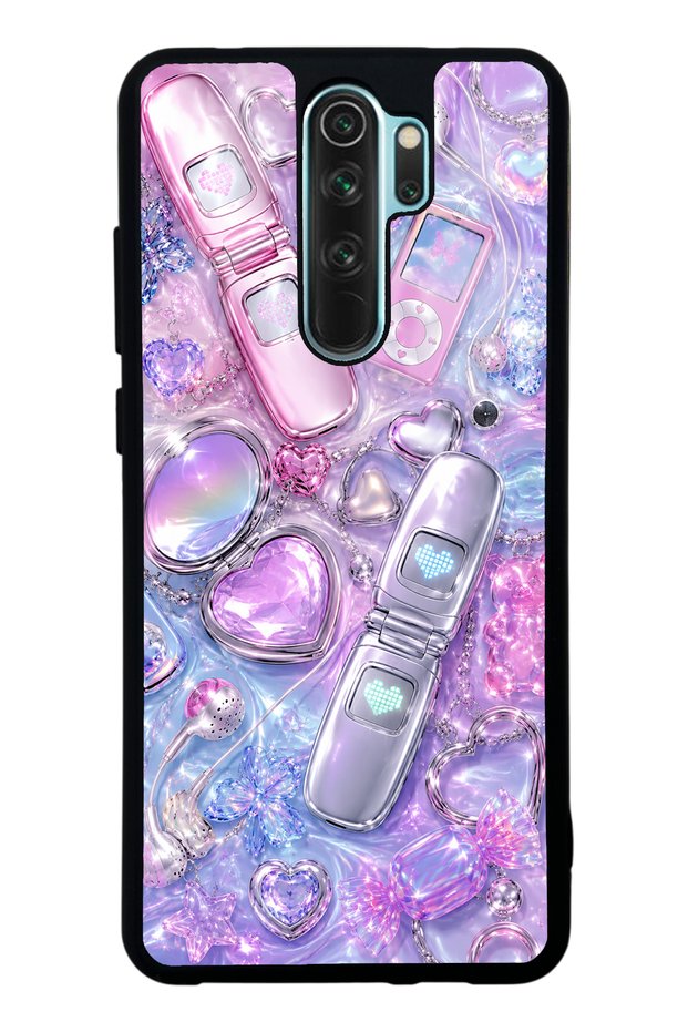 Xiaomi Redmi Note 8 Pro Chrome Heart Y2K Design Glossy Phone Case