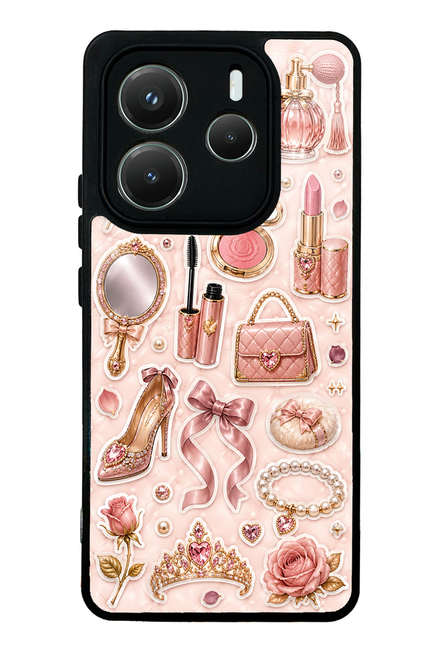 Xiaomi Redmi Note 14 5g Rose Gold Glam Design Glossy Phone Case